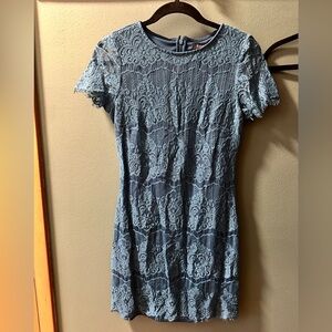 Kenzie Elegant Blue Lace Dress